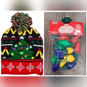 Joyin Light Up Christmas Tree Hat with Matching Christmas Light Necklace